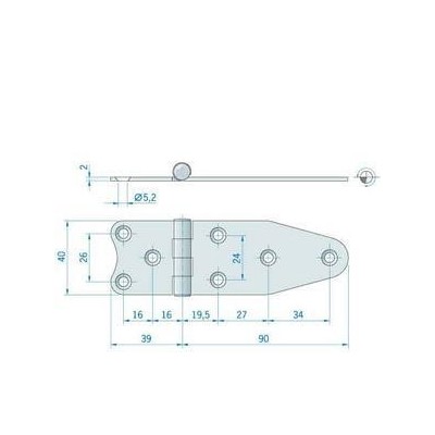 Acquista online CERNIERA INOX mm.126x40 ATTREZZATURE DI COPERTA 27.042919  4,50 €