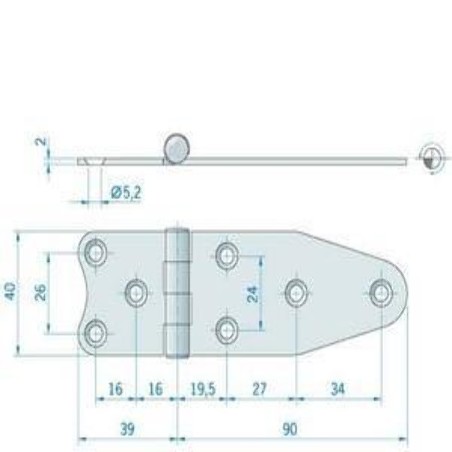 CERNIERA INOX mm.105x38 CAPOV