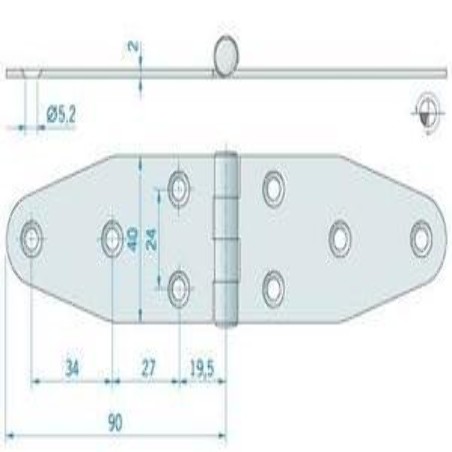 CERNIERA INOX mm.126x40
