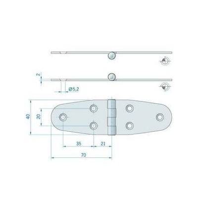 Acquista online CERNIERA INOX mm.140x39 ATTREZZATURE DI COPERTA 27.042915 6,00 €