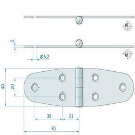 CERNIERA INOX mm.126x40