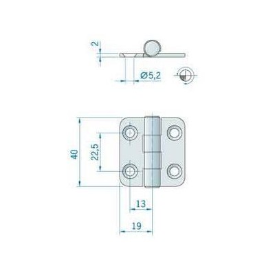 Acquista online CERNIERA INOX mm.40x38 ATTREZZATURE DI COPERTA 27.042909 3,30 €