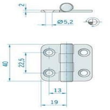 CERNIERA INOX mm.140x39