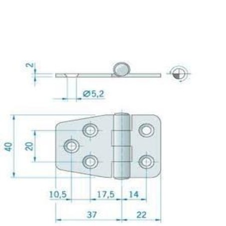 CERNIERA INOX mm.47x30 CAPOV