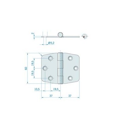 Acquista online CERNIERA INOX mm.60x74 ATTREZZATURE DI COPERTA 27.042936 4,00 €