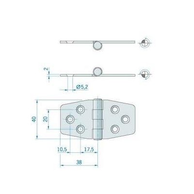 Acquista online CERNIERA INOX mm. 75x37 ATTREZZATURE DI COPERTA 27.042905 3,00 €