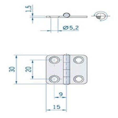 CERNIERA INOX mm. 88x38